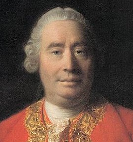 David Hume's ancient face.